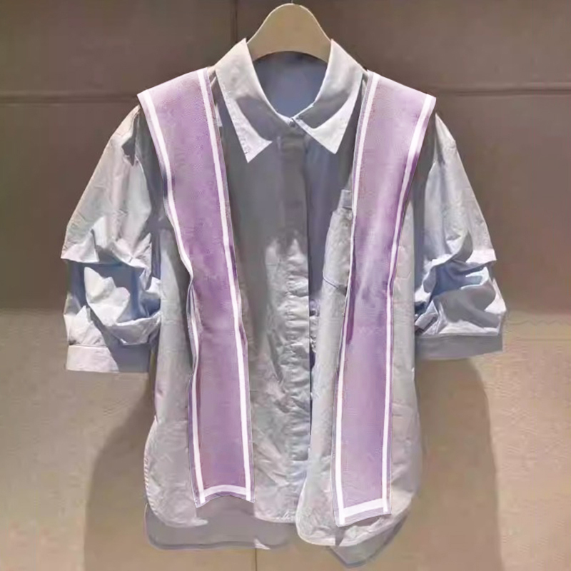 Korean Style 2026 Summer Knitted Striped Shawl with Scarf, Trendy Yarn Fake Collar Decorative Cape for Women