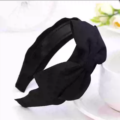 Net red hairband pressure hair super fairy wild bow hairpin temperament Korean version of adult Korean black wide edge South Korea