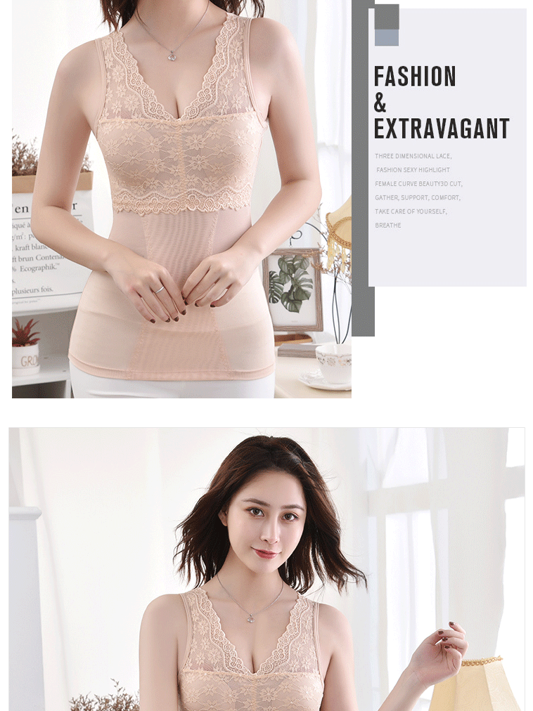 Phần mỏng áo yếm nữ Slim mỏng kích thước lớn bên trong lớp áo dưới cùng với phần ngực ôm sát cơ thể định hình đồ lót cơ thể - Áo vest áo 3 lỗ