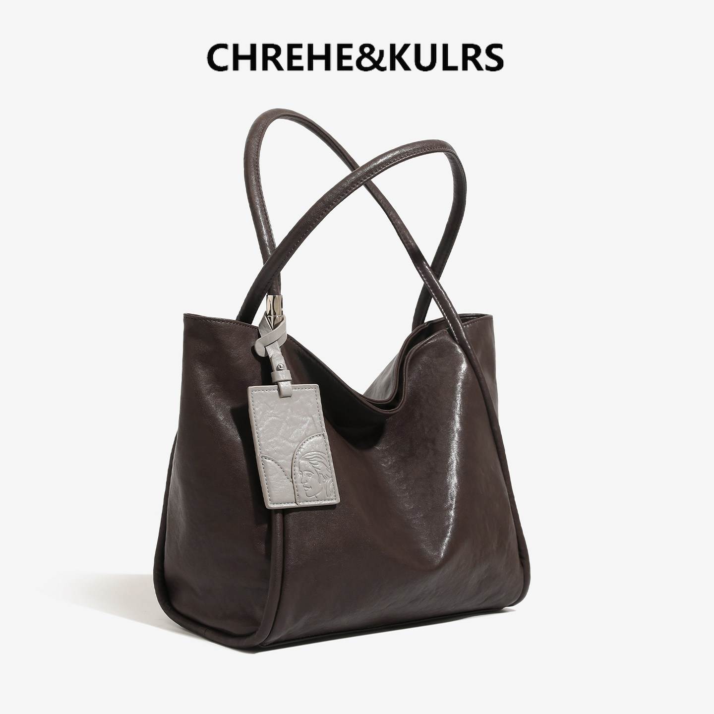 CHREHE&KULRS Niche Genuine Leather Large Capacity Tote Bag for Women 2026 New Arrival Commuter Shoulder Underarm Bag - Thumbnail 4