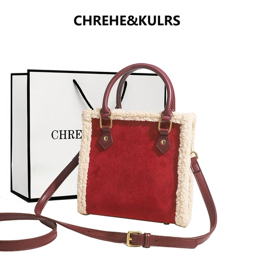 CHREHE&KULRS Красная весенняя сумка на одно плечо для невесты, сумка через плечо, тренд сезона