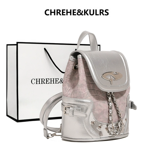 CHREHE&KULRS Розовая водонепроницаемая небольшая сумка, крокодиловый принт