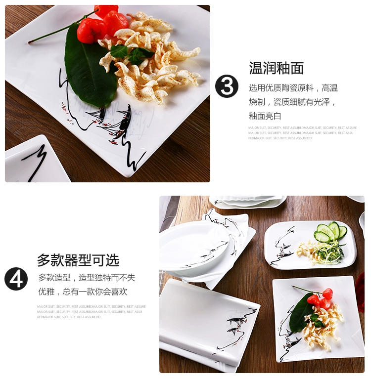 Khách sạn nổi bật Tấm gốm sáng tạo Bếp riêng không thường xuyên Cá tính đơn giản Nghệ thuật Menu Ẩm thực Nhà hàng Bộ đồ ăn - Đồ ăn tối khay gỗ đựng thức ăn