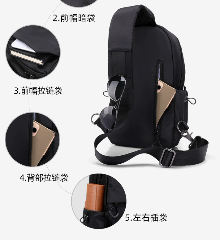 Túi đeo trước ngực nam dung tích lớn Túi đeo chéo nhỏ hợp thời trang Túi đeo chéo Túi đưa thư đa năng Túi nam túi đeo chéo du lịch nữ túi du lịch xách tay