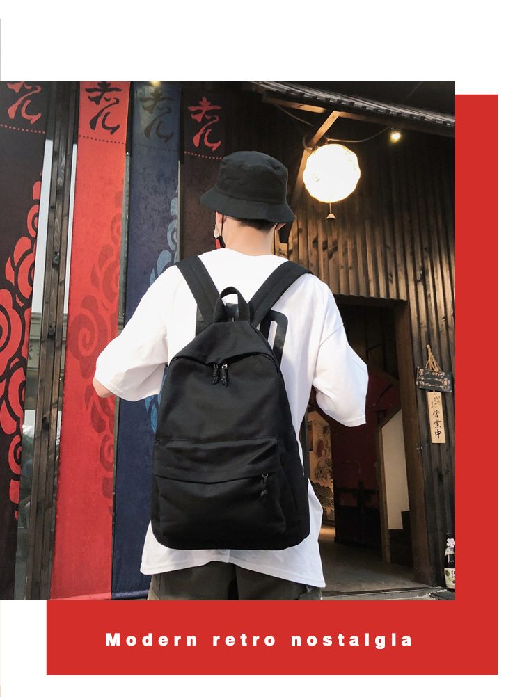 Xu hướng thời trang nam đơn giản vải ba lô đeo vai nữ phiên bản Hàn Quốc của học sinh trung học cơ sở túi du lịch giải trí - Ba lô túi đeo chéo yame