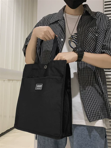 Вместительный и большой портфель, школьный рюкзак, барсетка, льняная сумка, сумка на одно плечо, мужской стиль, для средней школы