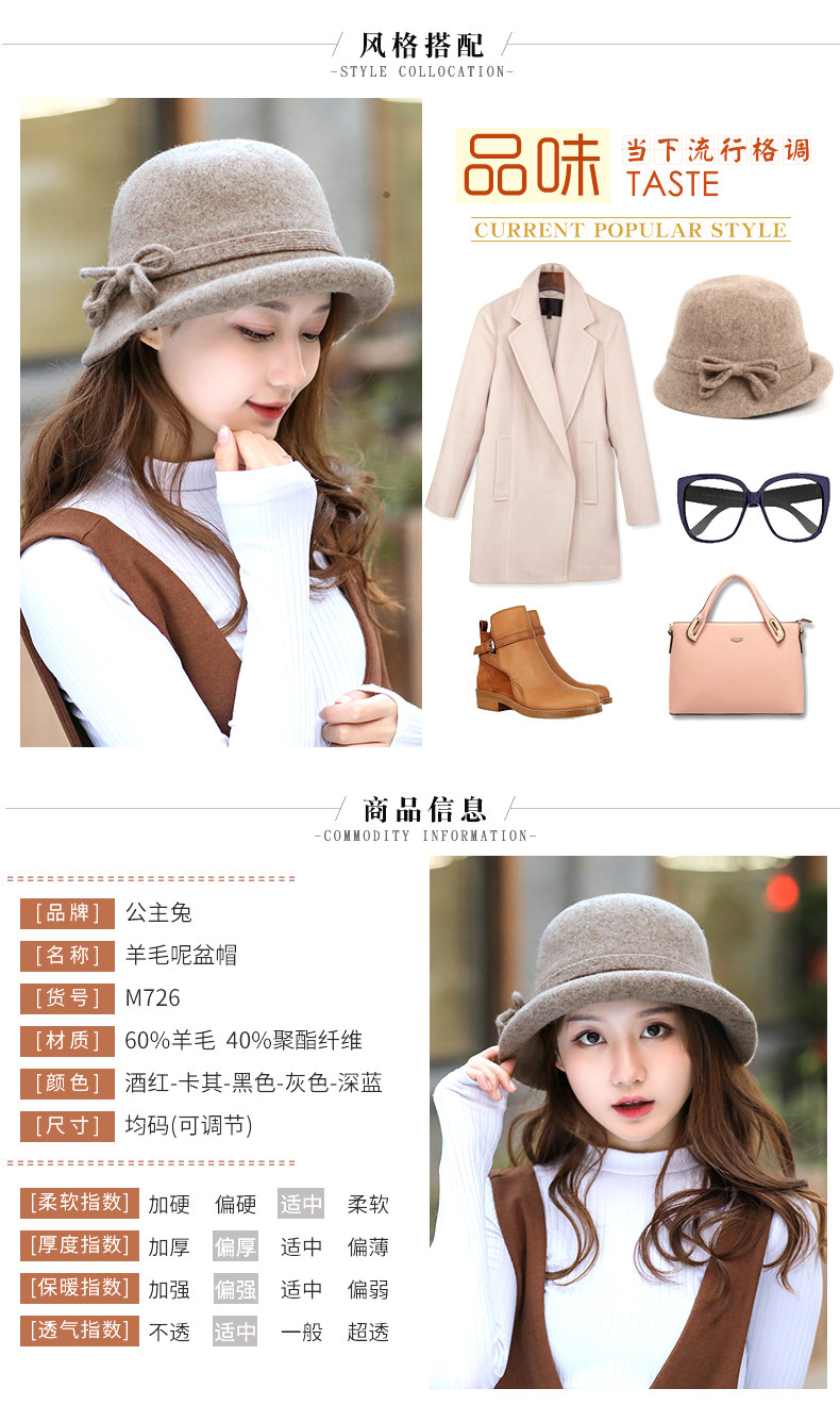 Chapeau pour femme en Melange de laine - Ref 3234059 Image 10