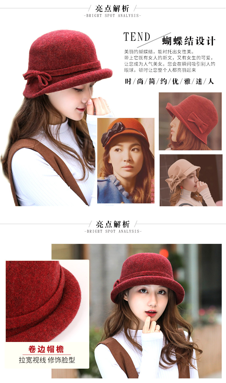 Chapeau pour femme en Melange de laine - Ref 3234059 Image 7