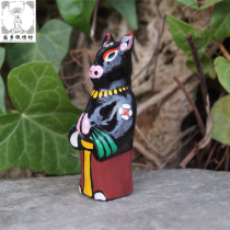 Miao Township Silver Embroidery Square Chinas Guizhou Style Specialty Intangible Culture Twelve Zodiac Animal Heads Human Body Yellow Flat Clay Whistle Horse