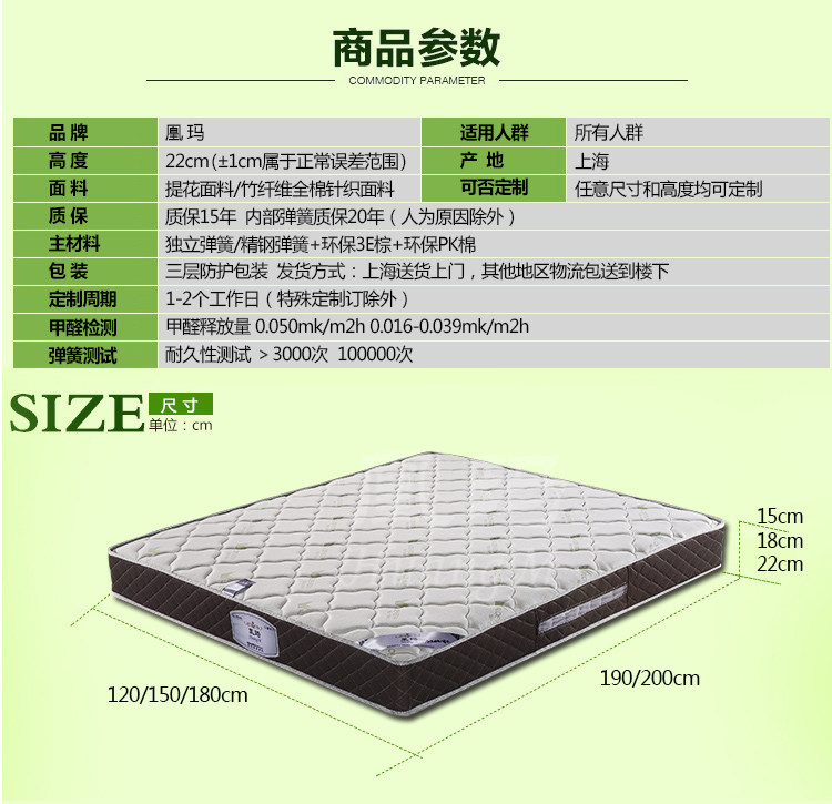 Nệm lò xo kép mét độ cứng 1.2m1.35 Độc 12 13 15 18cm dày cứng nhắc mùa xuân độc lập - Nệm đệm