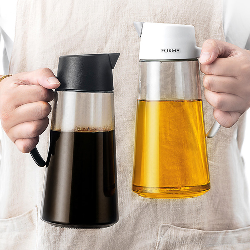 Japan ASVEL glass oil pot household automatic opening and closing oil bottle leak-proof oil tank kitchen oil and vinegar tank soy sauce vinegar bottle