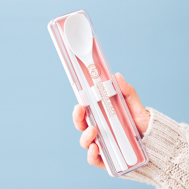 Japan ASVEL chopsticks spoon suit portable cutlery student travel fork three-piece outer band containing box