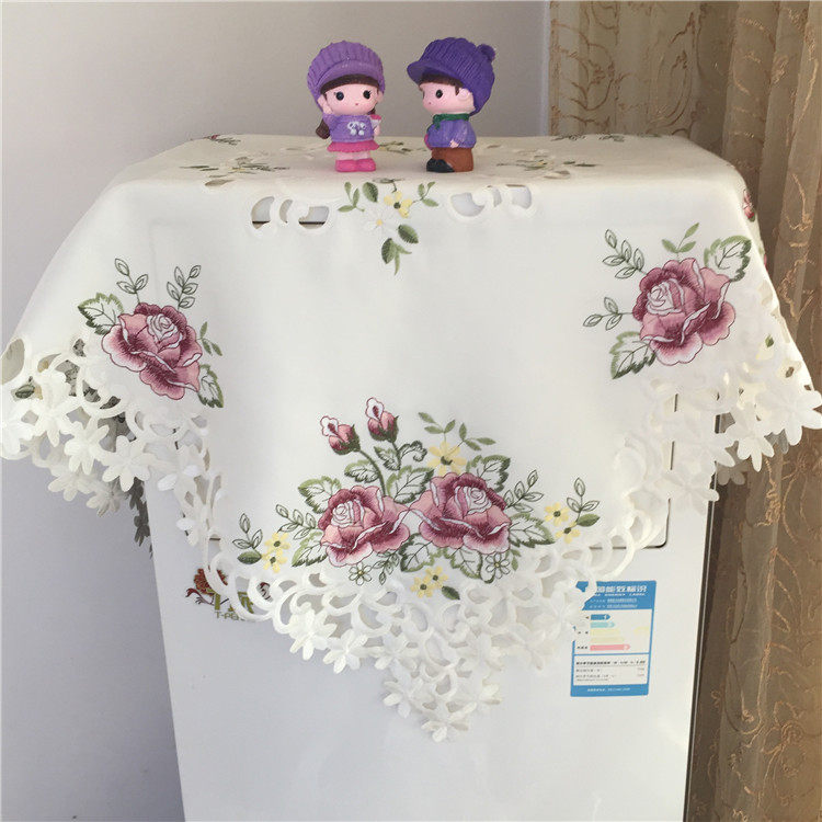 Foreign trade tail single factory direct sales fashion embroidered tablecloths table flags and other universal cover cloth dust cloth embroidery hollow