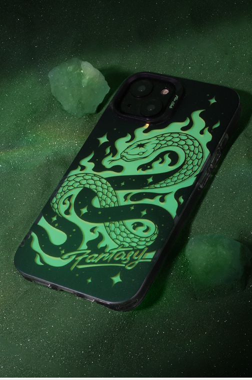 FUN SNAKE Laser Gradient Matte Double Layer 3D Ins 12 15, 14, 13 iPhone Case