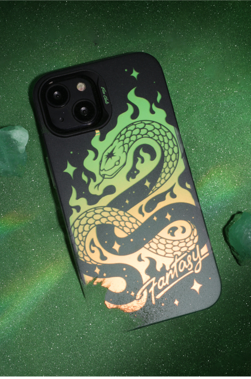 FUN SNAKE Laser Gradient Matte Double Layer 3D Ins 12 15, 14, 13 iPhone Case
