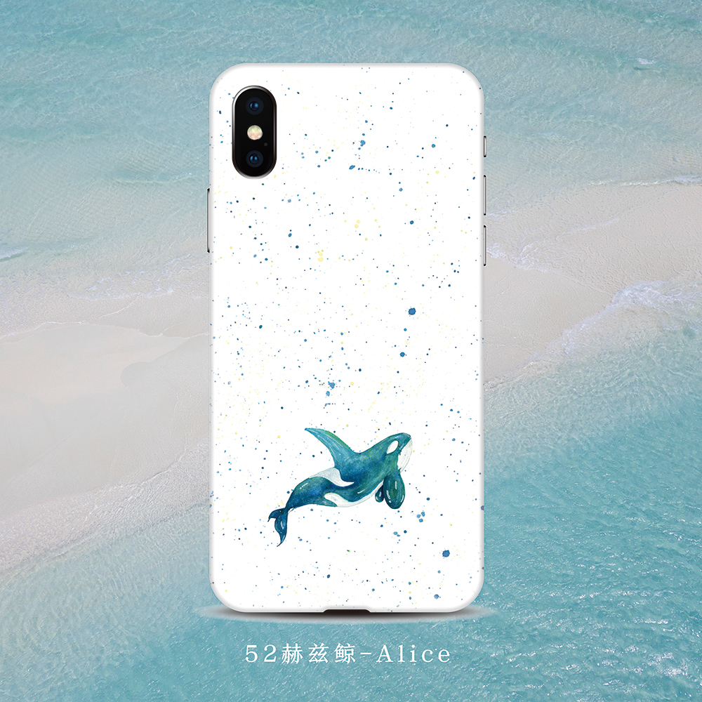 (South Mountain Institute) ins original whale cell phone protection shell alice art freshener Nordic wind blue white iphonex