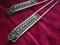 Hair accessories Miao Township Dong Village Guizhou Handmade Miao Silver Old Wrought Silk Double Needle Hairpin Hairpin Alloy