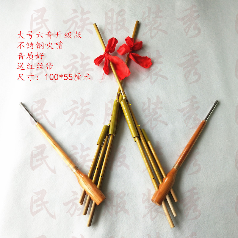 Musical instrument Leishan Miao large six-tube six-tone stainless steel mouthpiece to send music score Lusheng Guizhou Yunnan Min