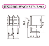 HX Red Star plug-in CH3 96-2WA 3 4 5 6 7 8 9 10WAG(39603) High bend needle seat