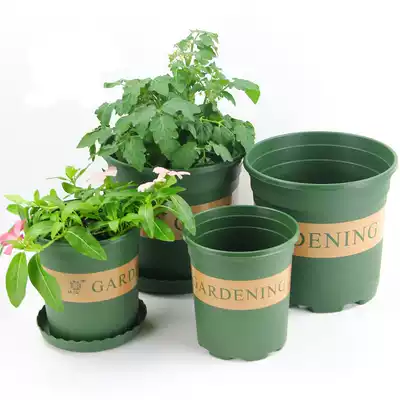 Gallen pot balcony home green personalized print round green plant potted plastic large planting flower pot