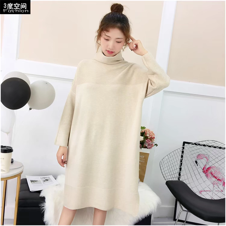 Siêu lửa lưới đỏ chất lượng cao áo len dài của phụ nữ áo len lỏng phiên bản lớn của áo sơ mi màu rắn hoang dã