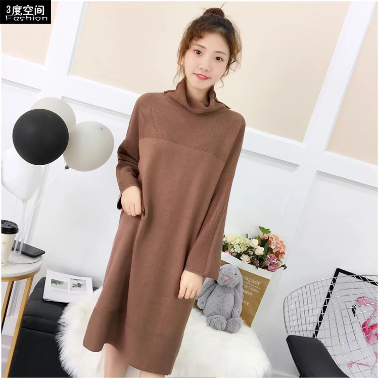 Siêu lửa lưới đỏ chất lượng cao áo len dài của phụ nữ áo len lỏng phiên bản lớn của áo sơ mi màu rắn hoang dã ao kieu dep