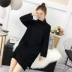 Siêu lửa lưới đỏ chất lượng cao áo len dài của phụ nữ áo len lỏng phiên bản lớn của áo sơ mi màu rắn hoang dã ao kieu dep Áo len