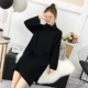 Siêu lửa lưới đỏ chất lượng cao áo len dài của phụ nữ áo len lỏng phiên bản lớn của áo sơ mi màu rắn hoang dã ao kieu dep