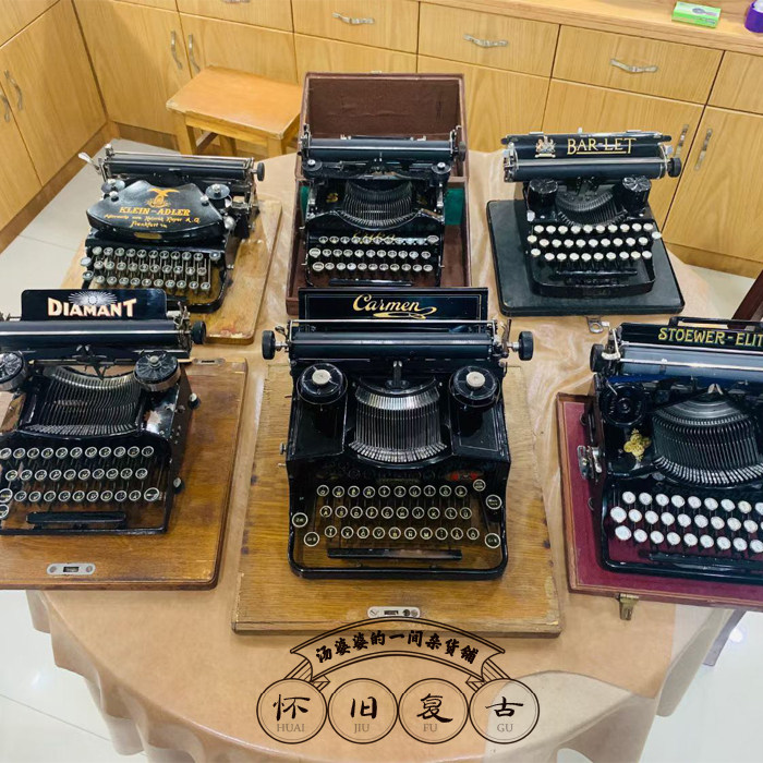 Rare model antique typewriter English German can beat 1920 Collection Classic ornaments Soft fashion vintage nostalgia