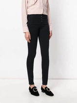 2022 Spring and Summer New European Single-breasted Button Side Buttons Black High Waist Fit Small Feet Casual Jeans Comfortable