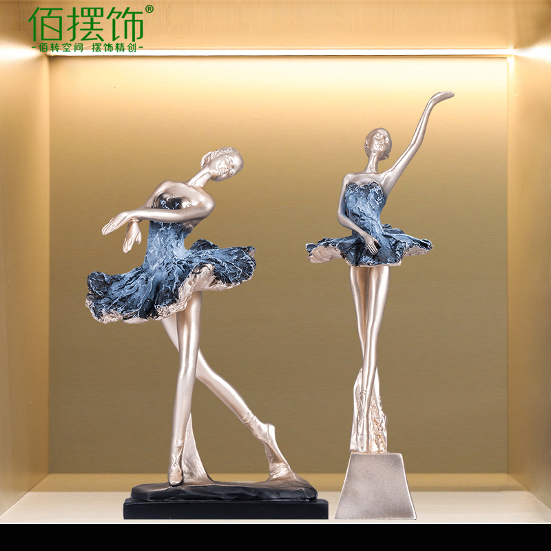 Artistic Ballet Girl Dance Figurine Home Decor Living Room Tv Cabinet Wine Cabinet Bookshelf Decoration Light Luxury High-End