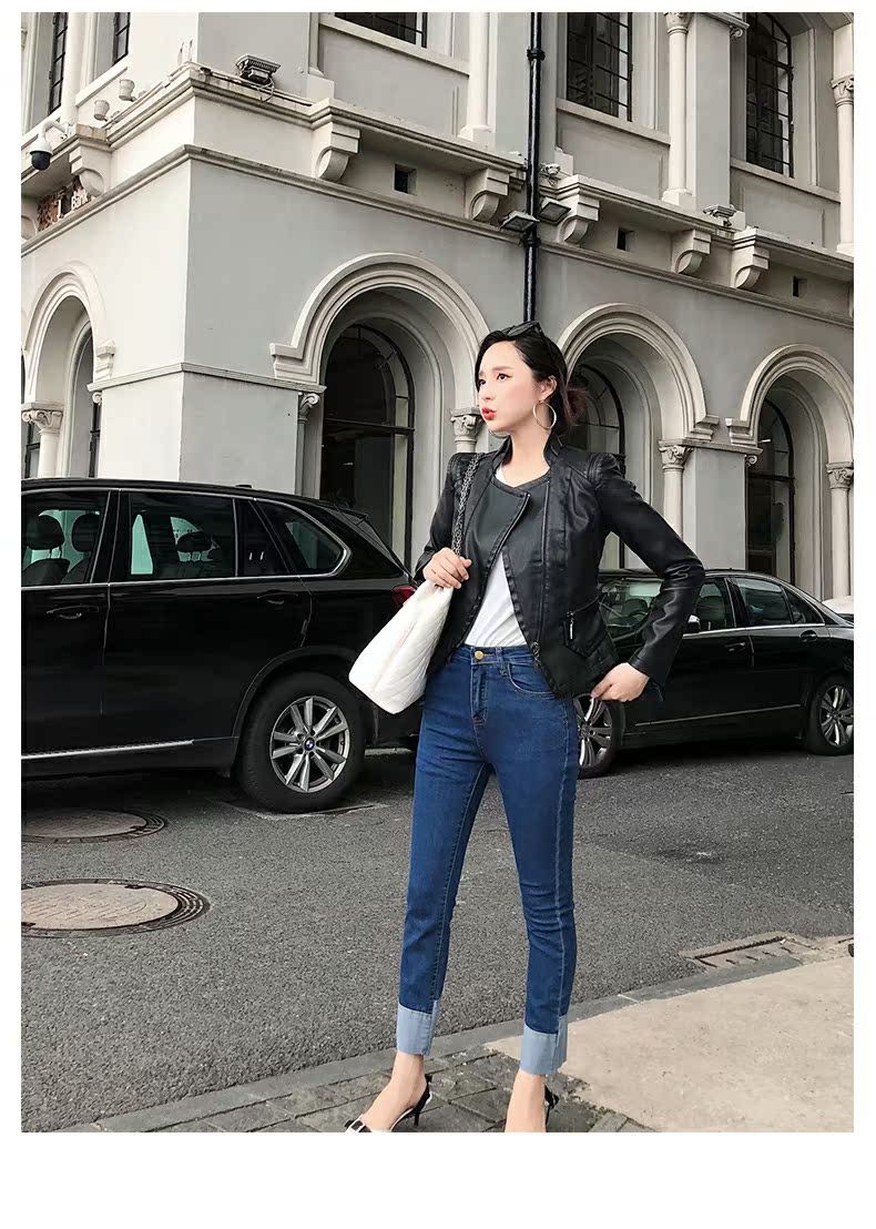 Áo khoác nữ da ngắn ngắn của Nornsley mỏng manh 2019 xuân hè mới nữ phiên bản Hàn Quốc của áo khoác da PU áo khoác da nữ đẹp
