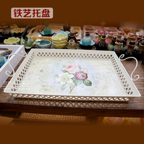 Beauty salon with iron art tray field spa essential oil fruit pan tea tray European-style home swing decorative frame