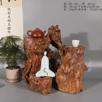 Weathered wood accompanying root art ornaments Buddhist niches log country house quiet style study room tea room antiques and stone matching