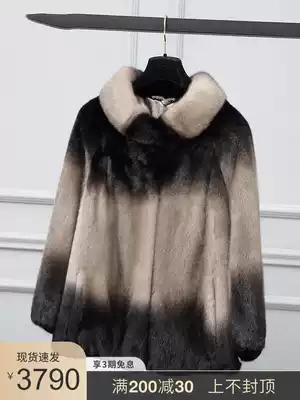 Imported middle-aged and elderly mink fur coat 2021 new whole mink fur grass coat women's winter dyed short mom outfit
