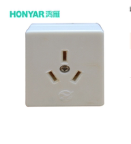  Hongyan socket switch panel surface-mounted three-hole 10A surface-mounted socket three-plug 10a three-wire socket ZM13-10 plug