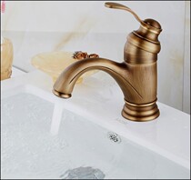 Brass antique hot and cold tap Home toilet Single-hole washbasin tap for old stage basin tap