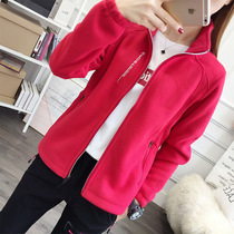 Outdoor lovers catch suede clothes men and women shake-grain velvety collar cardiff and autumn winter thickened with velvety windproof and abrasion-proof mountaineering jacket