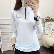 Sports outdoor stand-up collar long-sleeved T-shirt womens quick-drying clothes perspiration breathable slim fashion casual hiking mountaineering clothes