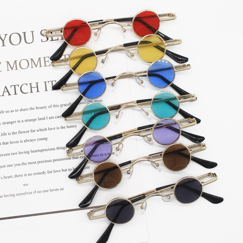 Small Frame Round Retro Sunglasses Small Round Frame Sunglasses Mini Hip Hop Glasses Photo Gallery Photo Chinese Tide Props