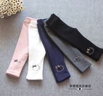 Autumn and winter new childrens clothing girls double velvet thick leggings baby cotton casual long pants