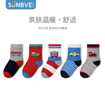 Xuwei spring and autumn childrens socks Summer thin baby socks Boys socks Pure cotton childrens car socks