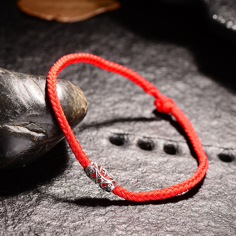 2022 New footchain female trans - bead bracelet red rope weaves hand - crafted simple boy bracelet