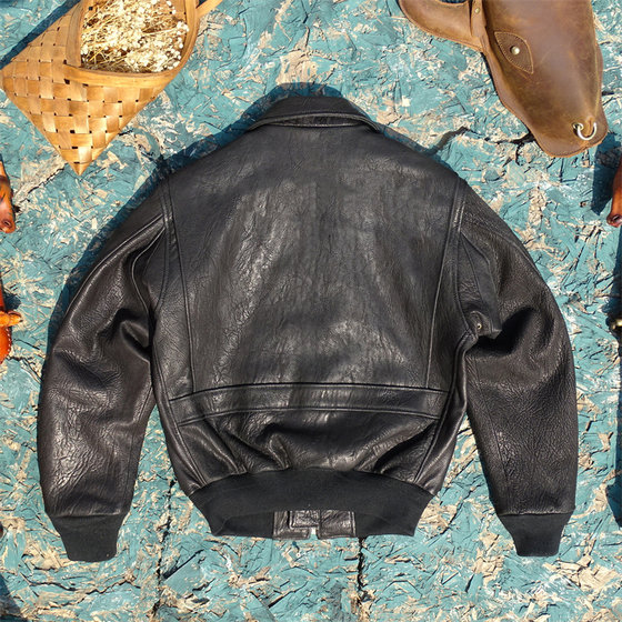 狂野山羊皮！进口奢侈级哑光粗纹理野山羊皮45P宽松欧版飞行服