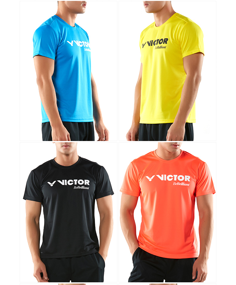 Cầu lông chiến thắng mùa hè 2018 mới mặc áo ngắn tay T-80028 Áo thun Victor thoáng khí và nhanh khô vợt cầu lông giá rẻ