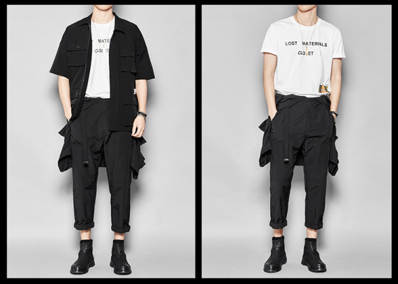 特别推荐 隐制春夏新品黑色工装英伦时尚轻工风翻领连身裤连体裤