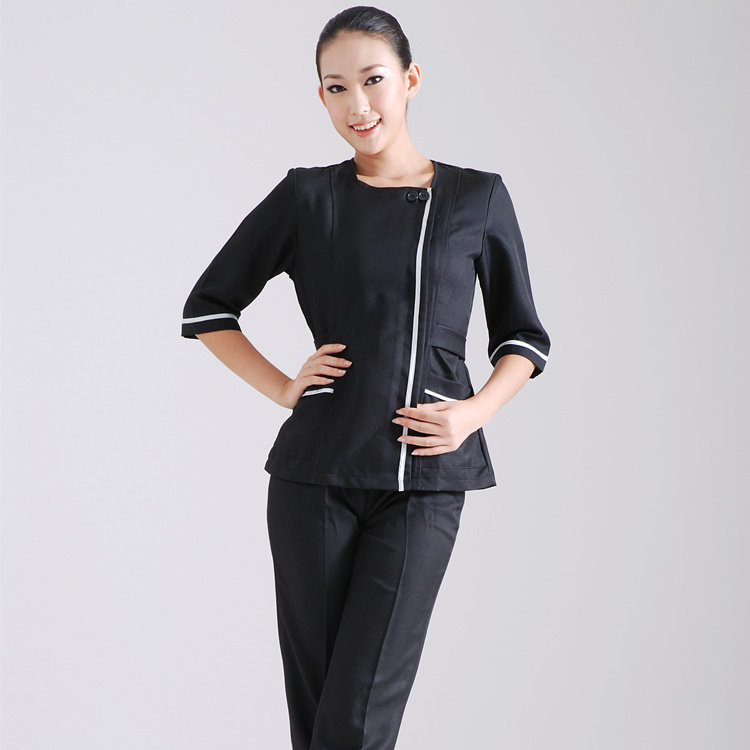 Beauty Salon Beautician workwear suit MR058B Hotel Hotel Guesthouse Work Suit Workwear LONG CLOTHING-Taobao