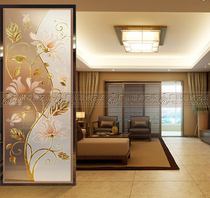 Art glass Modern simple living room screen Kitchen bathroom Wash basin Wet and dry partition wall Entrance frosted lattice