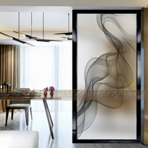 Simple art glass entrance background wall Craft glass partition Living room cabinet screen double-sided tempered decorative ink