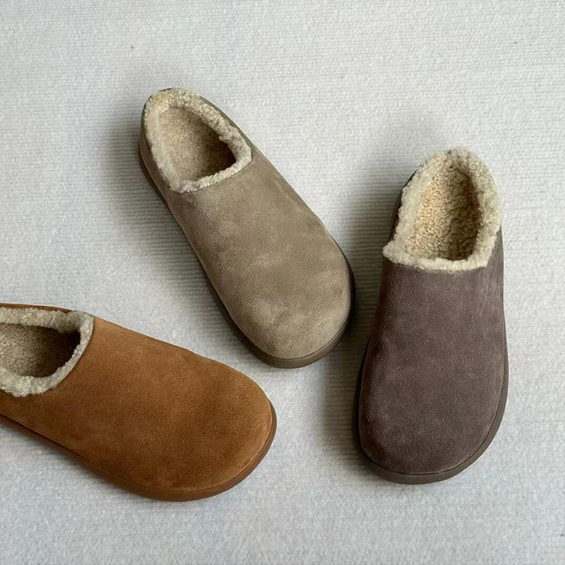 Muller Boken Slip-On Lazy Shoes, Open-Toe Mules with Fleece Lining, Low-Top Snow Boots, Couple's Small Potato Slippers for Men Muller Boken Slip-On Lazy Shoes, Open-Toe Mules with Fleece Lining, Low-Top Snow Boots, Couple's Small Potato Slippers for Men